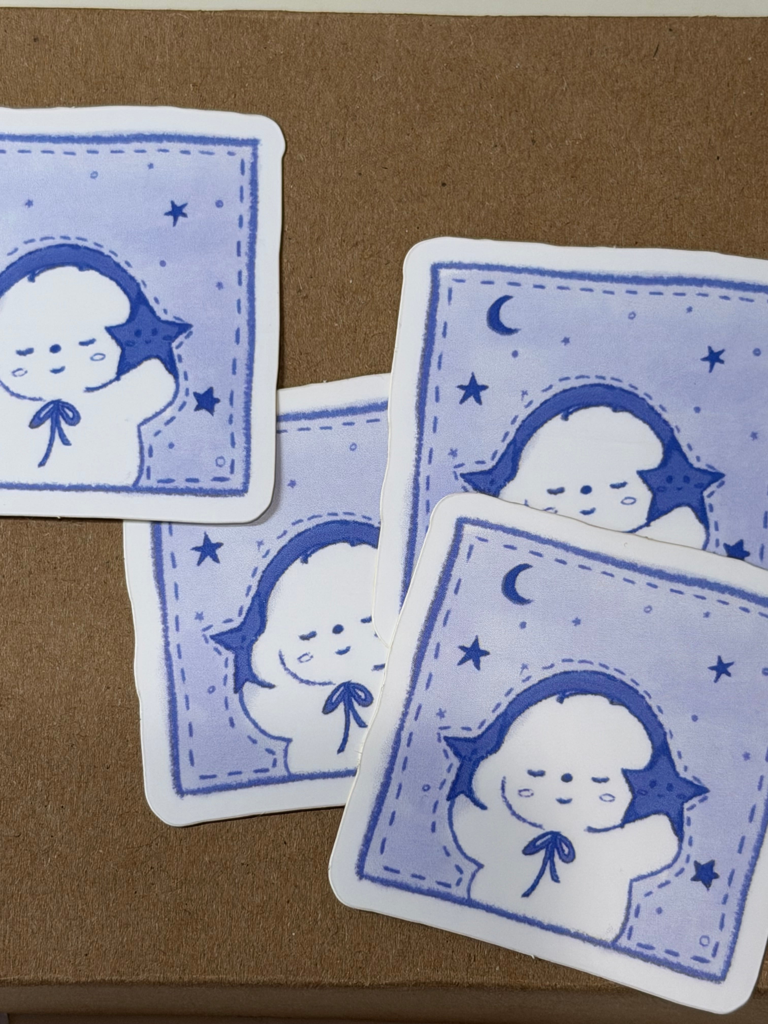 moon cotton sticker